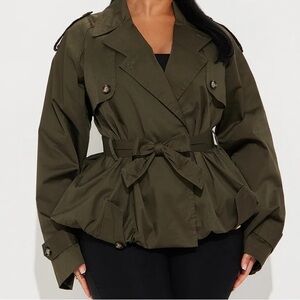 Fashion Nova Olive Trench Coat
